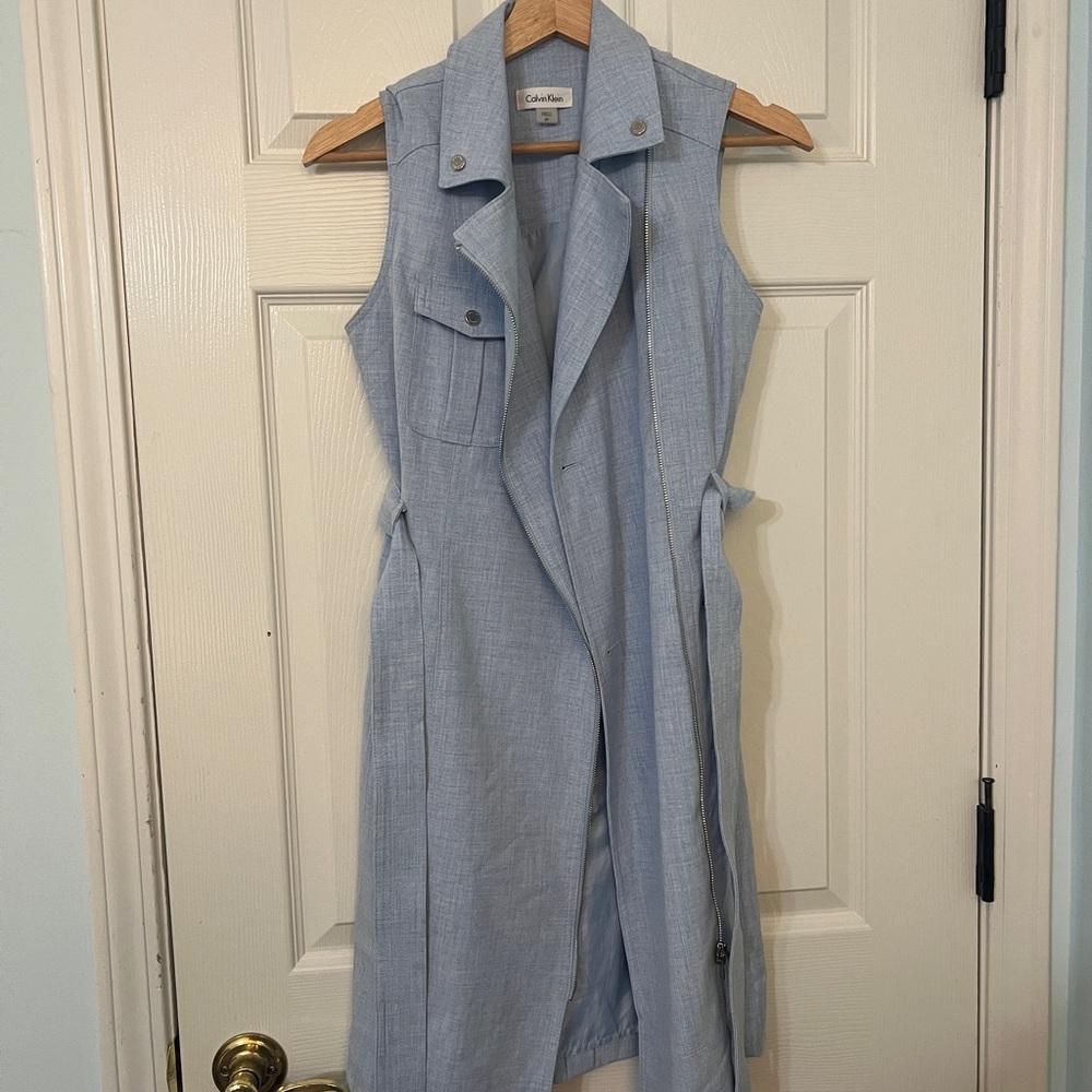 Calvin Klein Light Blue Sleeveless Midi Dress